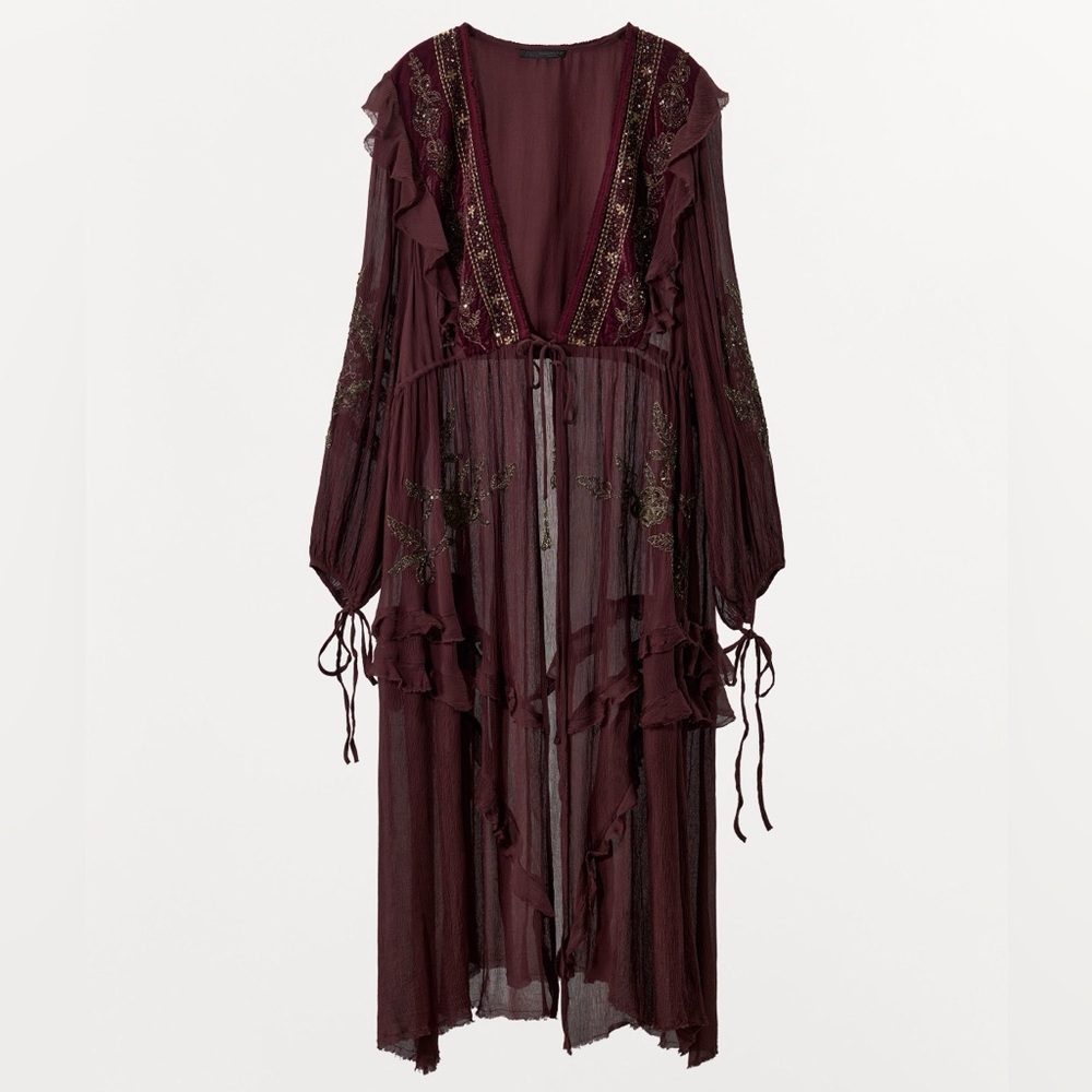 ZARA COMBINATION SEQUIN GEORGETTE TOP (M-L) - Picture 2 of 9
